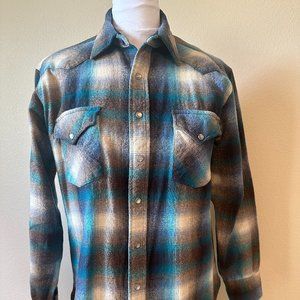 Pendleton Wool Western Shirt with pearl snaps